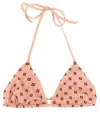 Fendi Micro Patchwork Bikini Top In Pink