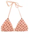 Fendi Micro Patchwork Bikini Top In Pink