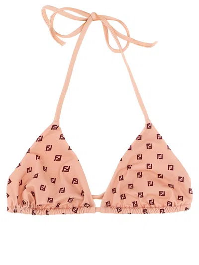 Fendi Micro Patchwork Bikini Top Beachwear Pink