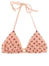 Fendi Micro Patchwork Bikini Top In Pink