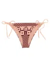 Fendi Micro Patchwork Lycra Bikini Briefs In Brown