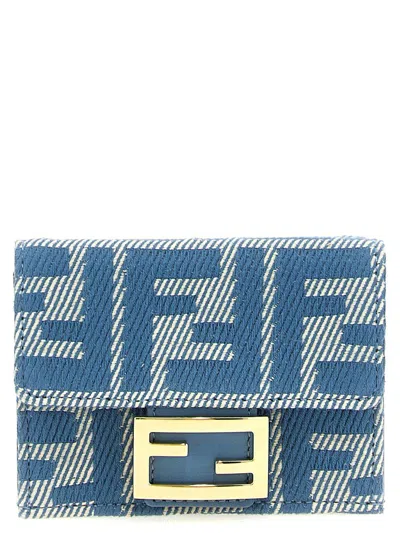 Fendi 'micro Trifold Baguette' Wallet In Blue