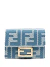 Fendi Micro Trifold Baguette Wallets And Card Holders Light Blue In Blue