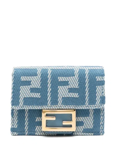 FENDI MICRO TRIFOLD JACQUARD WALLET