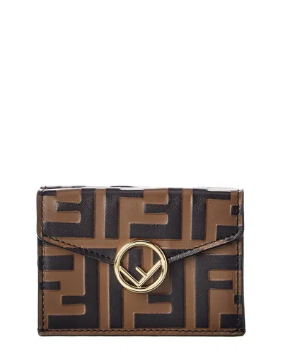 Fendi Micro Trifold Leather French Wallet