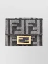 Fendi Micro Trifold Purse Textured Finish In Blue