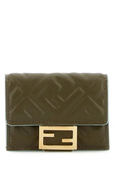 Fendi Micro Trifold W Nappa Matisse-tu Nd  Female In Green