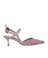 Fendi Mid-heeled Open-heeled Sandals In Nude
