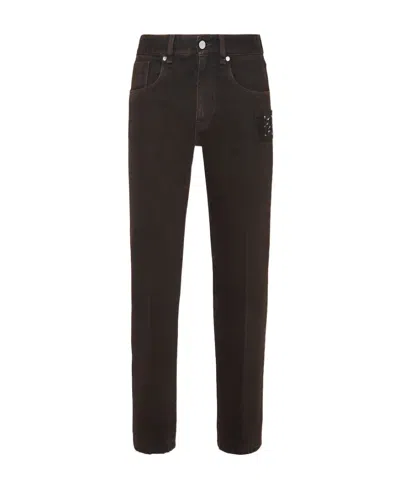 Fendi Mid-rise Straight-cut Jeans In Black