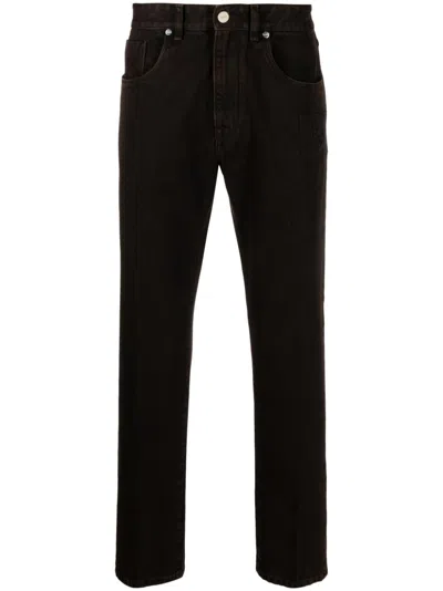 Fendi Mid-rise Straight-cut Jeans In Brown