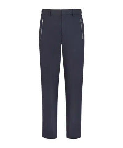 Fendi Mid-rise Tapered Trousers In Black