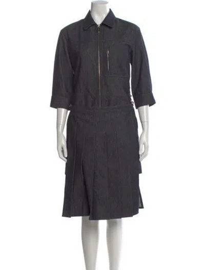 Pre-owned Fendi Midi Length Dress In Gray