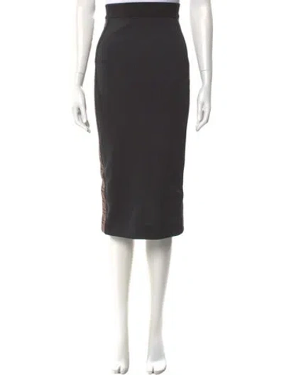 Pre-owned Fendi Midi Length Skirt In Black