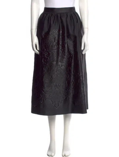Pre-owned Fendi Midi Length Skirt In Black