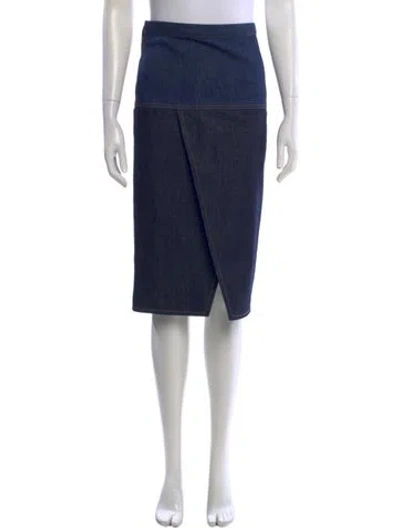 Pre-owned Fendi Midi Length Skirt In Blue