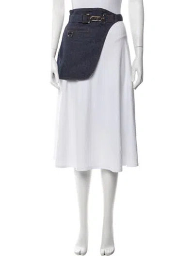 Pre-owned Fendi Midi Length Skirt In Blue