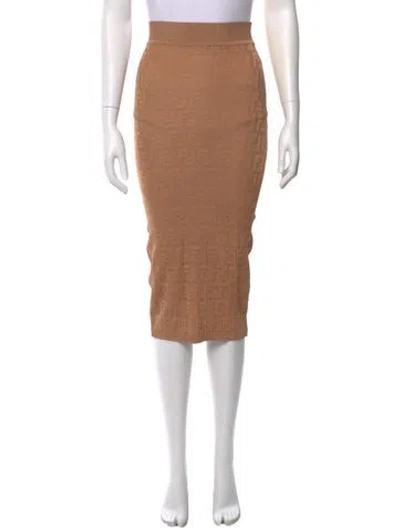 Pre-owned Fendi Midi Length Skirt In Neutral