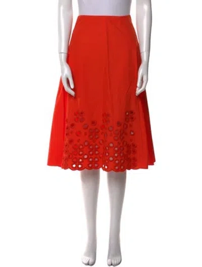 Pre-owned Fendi Midi Length Skirt In Red