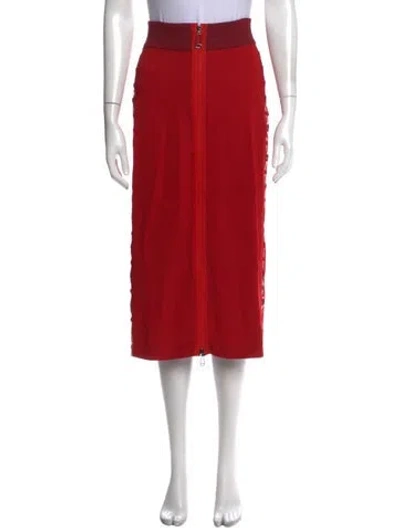 Pre-owned Fendi Midi Length Skirt In Red