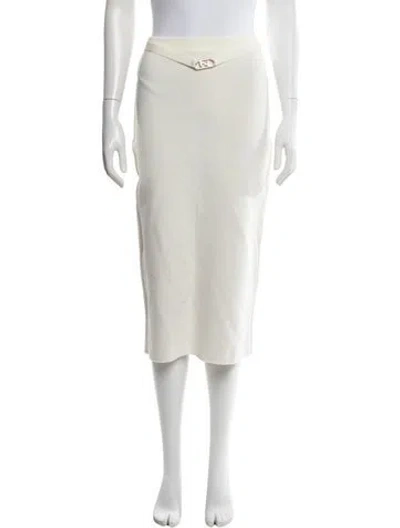 Pre-owned Fendi Midi Length Skirt W/ Tags In Neutrals