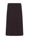 Fendi Aubergine Wool Skirt In Bordeaux