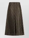 Fendi Women Embroidered Silk Skirt In Brown