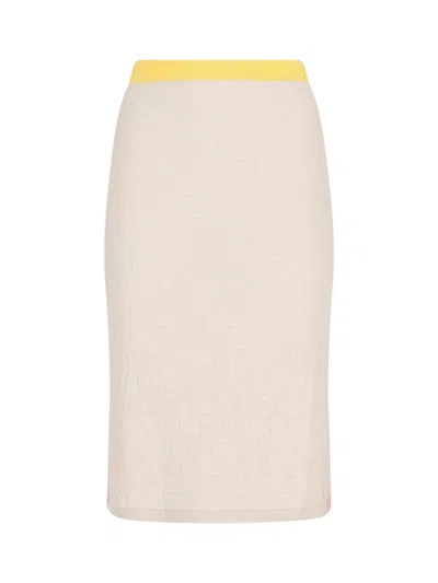 Fendi Midi Skirt In White