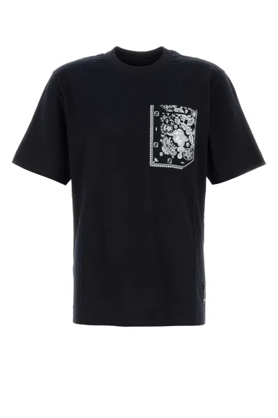 Fendi Midnight Blue Cotton T-shirt In Black