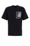 Fendi Men Midnight Blue Cotton T-shirt In Multi