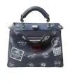 Fendi Midnight Blue Printed Leather Bag