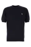 Fendi Ribbed Hem Stretch Wool Sweater In Black