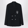 Fendi Midnight Blue Wool Blazer In Blue