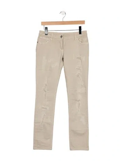 Pre-owned Fendi Mid-rise Skinny Leg Jeans In Grey