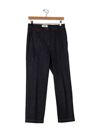 Pre-owned Fendi Mid-rise Straight Leg Jeans In Blue