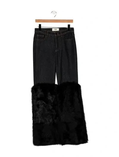 Pre-owned Fendi Mid-rise Straight Leg Jeans In Blue