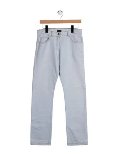 Pre-owned Fendi Mid-rise Straight Leg Jeans In Blue