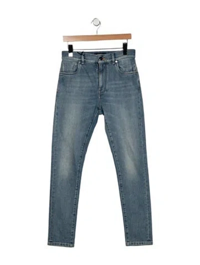 Pre-owned Fendi Mid-rise Straight Leg Jeans W/ Tags In Blue