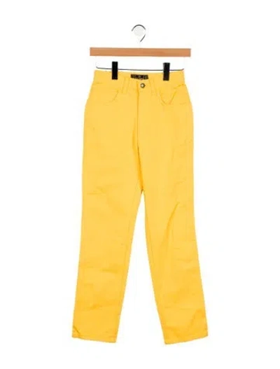 Pre-owned Fendi Mid-rise Straight Leg Jeans W/ Tags In Yellow