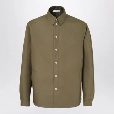 Fendi Military-style Mackintosh Fabric Blouson Bomber Jacket In Green