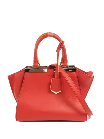 Pre-owned Fendi Mini 3 Jours Tote Bag In Red