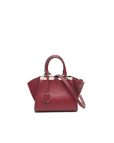 Pre-owned Fendi Mini 3jours Tote Bag In Burgundy