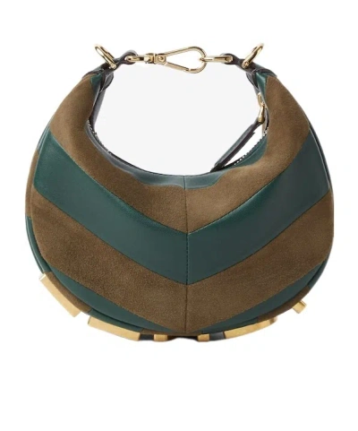 Fendi Graphy Shoulder Bag In Green