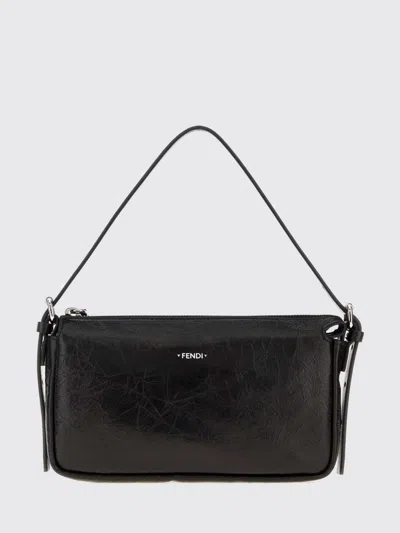 Fendi Small Zip Top Shoulder Bag In Burgundy