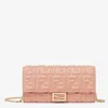 Fendi Chain Strap Embossed Pattern Rectangular Shape In Pink