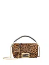 Fendi Mini Baguette Bag In Printed Ponyeffect Calfskin Leather In Multi