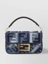 Fendi Mini Baguette Ff Embroidery Canvas Bag