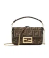 Fendi Baguette Chain Midi Shoulder Bag In Black
