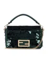 Fendi Mini Bag With Sequin Embellishments And Handle In Green