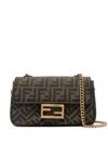 Fendi Mini Baguette Shoulder Bag In Brown