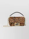 Fendi Mini Baguette Bag In Printed Ponyeffect Calfskin Leather In Animal Print